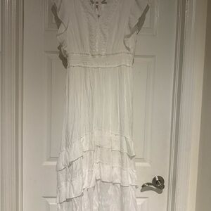 Elegant White Ruffled Dress